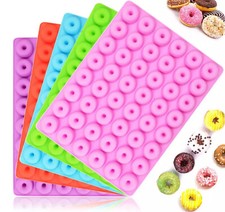 Mini Donut Silicone Mould 48 Cavities Nonstick for Sweets Candy Chocolate Gummy