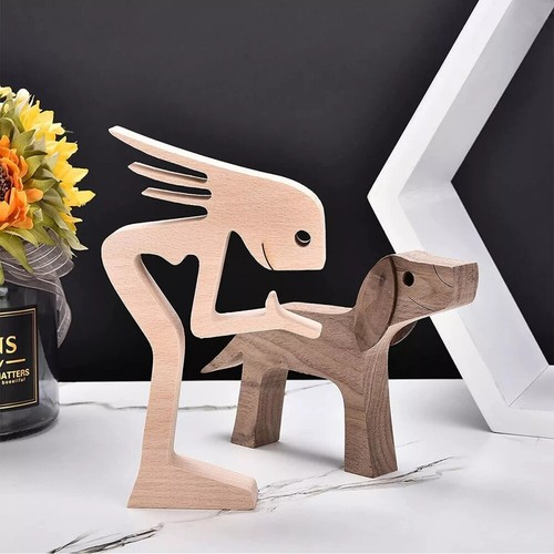 Wooden statue sitting woman - statue,