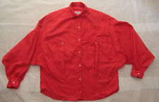 Vintage 1980s French Renato Nucci Paris Size 2 Dolman Sleeve Boxy Blouse in Red