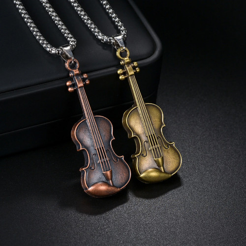 Violin necklace jewelry - necklace, 3d