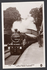 Postcard Cromford nr Matlock Derbyshire railway station LMS steam train RP