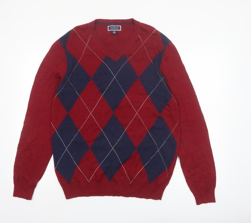 Club room men red argyle - room,