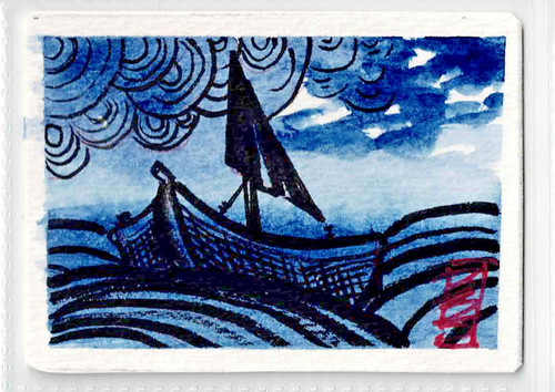 Look far aceo original - aceo,