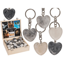 Heart Worry Stone Keyring Keychain X 1 Love Heart Shaped Therapy Chakra Crystal