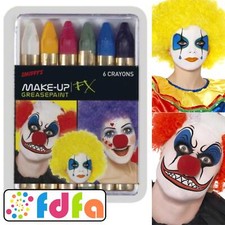 Smiffys 6 Colour Carnival Greasepaint Clown Make Up Face Paint Fancy Dress