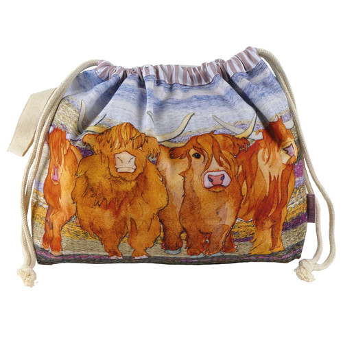 Highland coos drawstring bag - coos,
