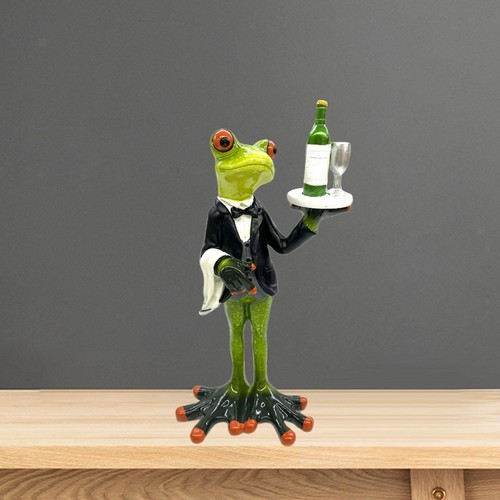 Waiter frog statue - waiter, decorative