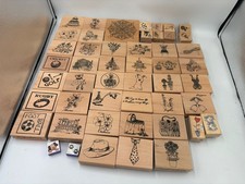 49 x Wooden Rubber Stamps