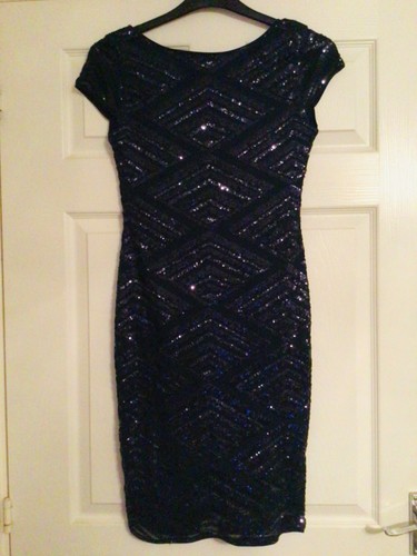 Ladies navy sequin tfnc dress - navy,