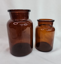 Amber Glass Apothecary Jars