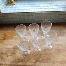 6 x Vintage Heavy Lead Crystal