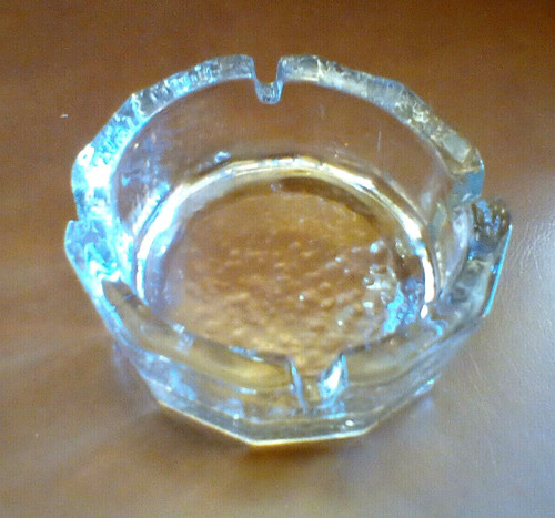 Vintage ashtray clear glass - clear,