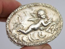 Antique Sterling solid silver box Repousse Rococo 1903 J&C Jones & Crompton