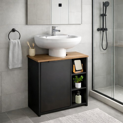 Black under sink cabinet - sink,