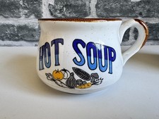 Retro Vintage 1970/80'S Decorated Soup Mugs with handles