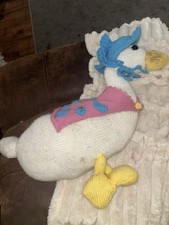Hand Knitted Peter Rabbit Jemima Puddle-Duck Soft Toy Needs Washing