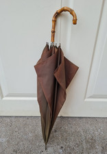 Vintage Ladies Umbrella Whangee Bamboo Handle Retro 1950s/60s