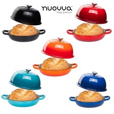 Enamelled Cast Iron Dutch Oven Pot for Sourdough Bread Baking 5.6L 26cm - Nuovva