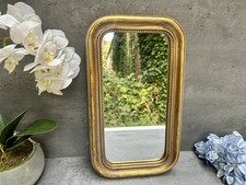 Vintage Style Wll Mirror Gold Rectangular Beaded Portrait Frame Glass Home Decor