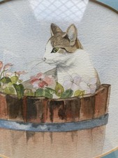Framed Cat Watercolour