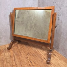 Vintage Rectangular  Tilting Freestanding Dressing Table Mirror Mahogany