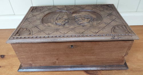 Vintage french carved box - french,