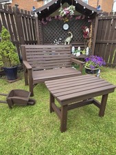 TEAK WOOD GARDEN FURNITURE SET/ SOLID BENCH & COFFEE TABLE can Deliver/read Desc