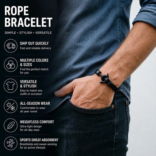 Anchor bracelets men charm - anchor,