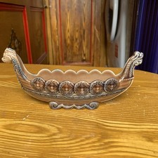 Vintage Wade Porcelain Viking Longboat / Dragon boat  greens and browns