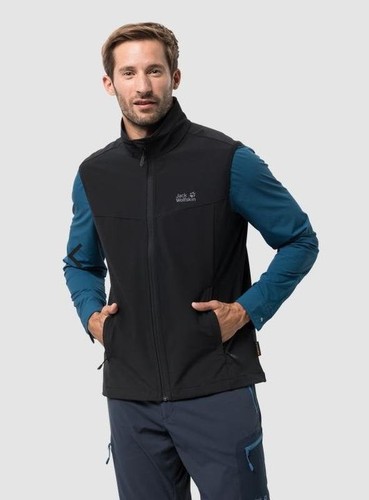 Men jack wolfskin vest black - wolfskin,