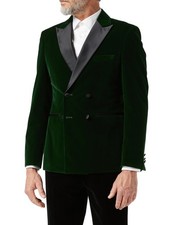 Mens Velvet Double Breasted