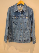 QVC Denim & Co. Denim Jacket with Collar Medium Wash Blue Size XL RRP £49