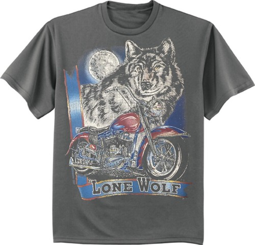 Biker lone wolf shirt - lone,