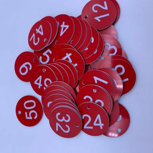 100 engraved discs number - engraved,