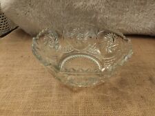 Vintage Heavy Cut Glass Crystal 10" Fruit Trifle Salad Serving Bowl TV Film Prop