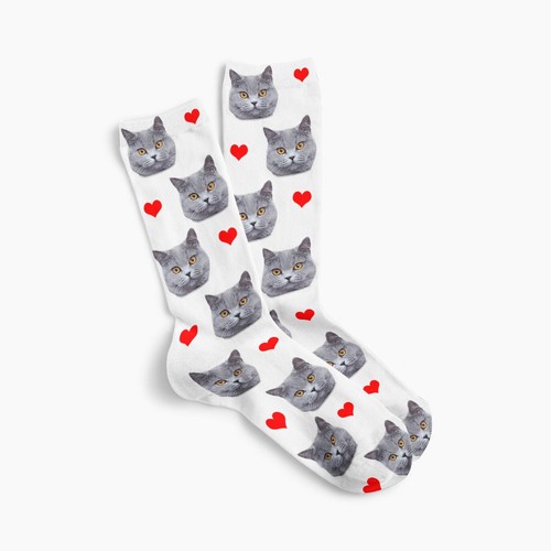 Cat face socks - custom, pet
