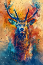 Stag Deer Canvas Picture Print