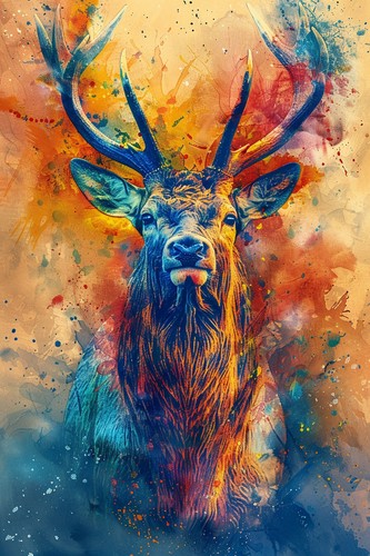 Stag deer canvas picture print - stag,