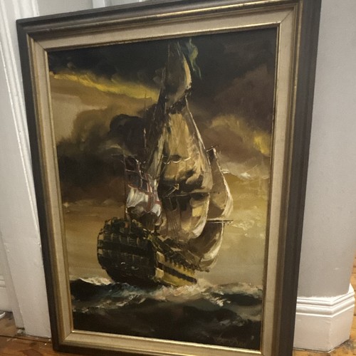 Seascape ship painting signed - ship, painting.