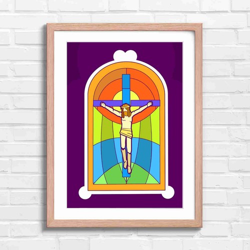 Colorful modern stained glass - colorful,