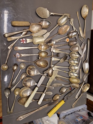 Silver plate teaspoons forks - teaspoons,