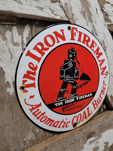 Vintage iron fireman porcelain - fireman,