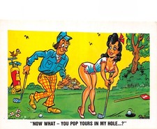 MIXED OLD COMIC POSTCARD GOLF