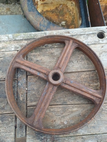 Lovely antique cast iron wheel - antique,