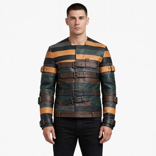 Multi tone leather belted - leather,