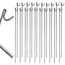 Pack of 20 - Steel Metal Barrier Fencing Fence Pins 1250mm x 8mm Non Galvanised