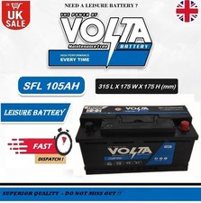 12V 105AH LEISURE BATTERY SFL 105AHC100 VOLTA FOR CARAVAN DEEP CYCLE