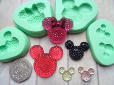 1x Mini Craft Mould: Mickey & Minnie Mouse Style Face BLING GEM (Resin Cupcake)
