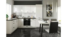 TOP LINE KITCHEN SET – L-SHAPE 10 UNITS -WHITE HIGH GLOSS