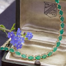 Vintage Solid 9ct Gold Emerald